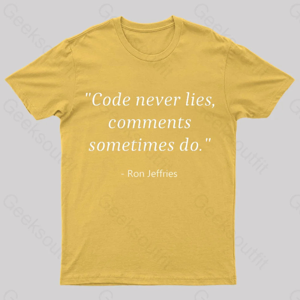 Code Never Lies Geek T-Shirt Yellow / S