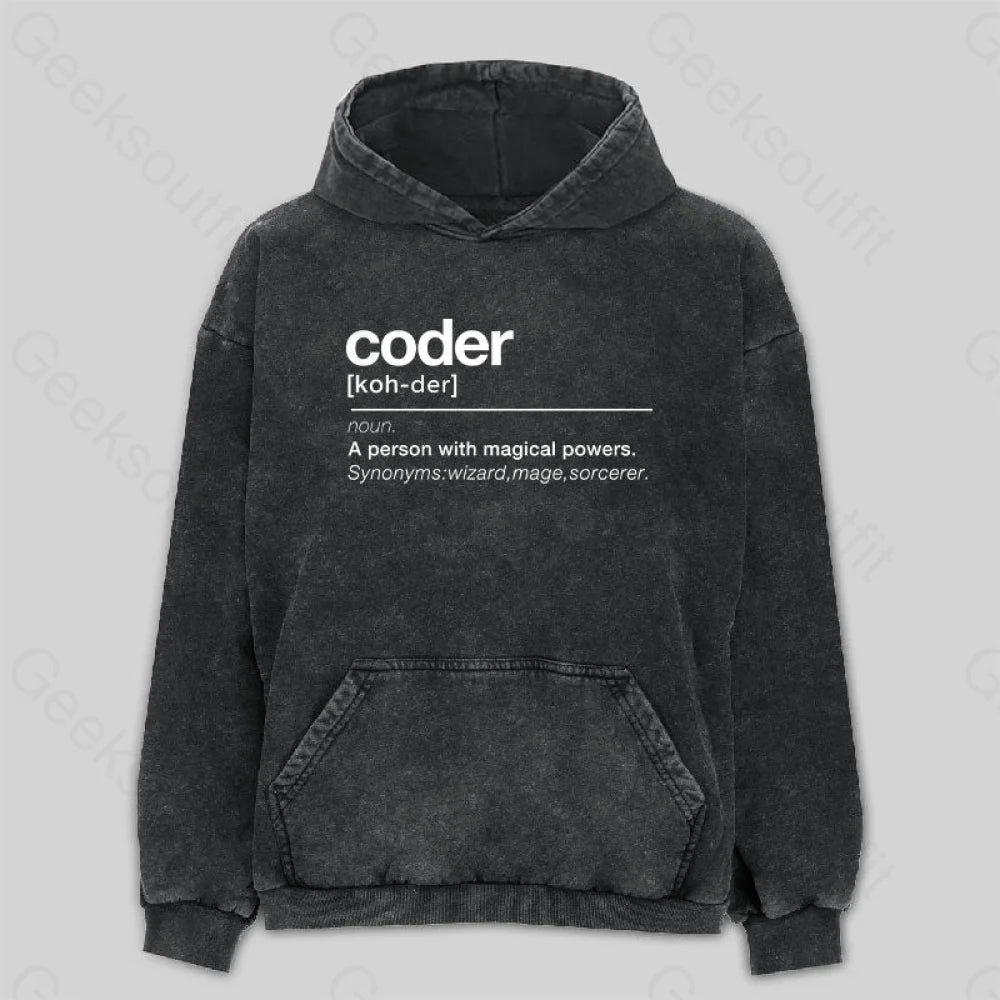 Coder Definition Washed Hoodie M