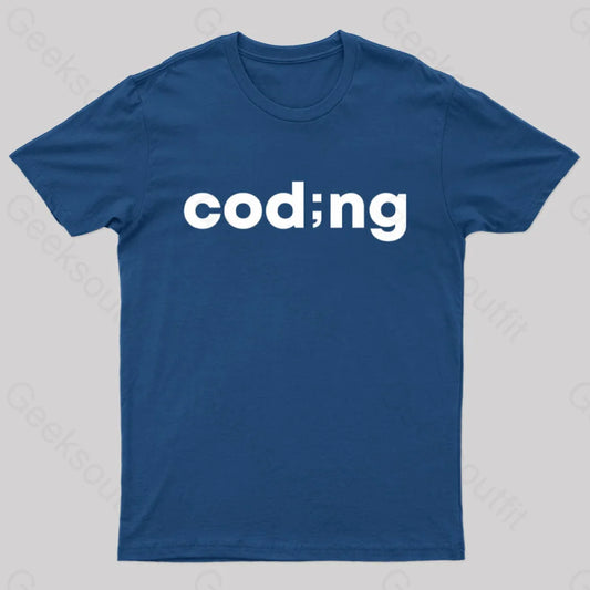 Coding Wordmark Nerd T-Shirt Navy / S