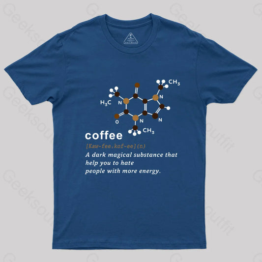 Coffee Molecular Formula T-Shirt Navy / S Yc