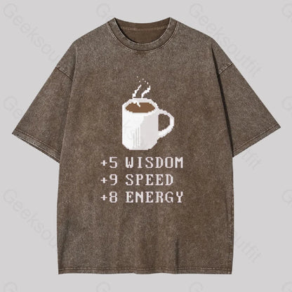 Coffee Plus To Stats Geek Washed T-Shirt / S