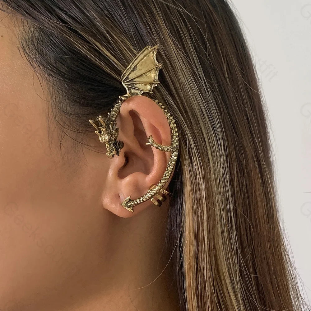 Coiling Dragon Ear Cuffs - Geeksoutfit