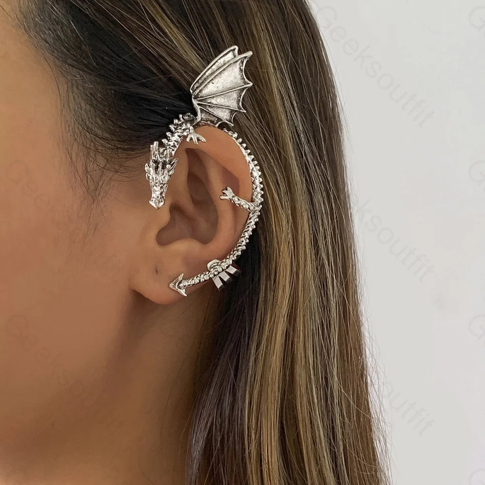 Coiling Dragon Ear Cuffs - Geeksoutfit