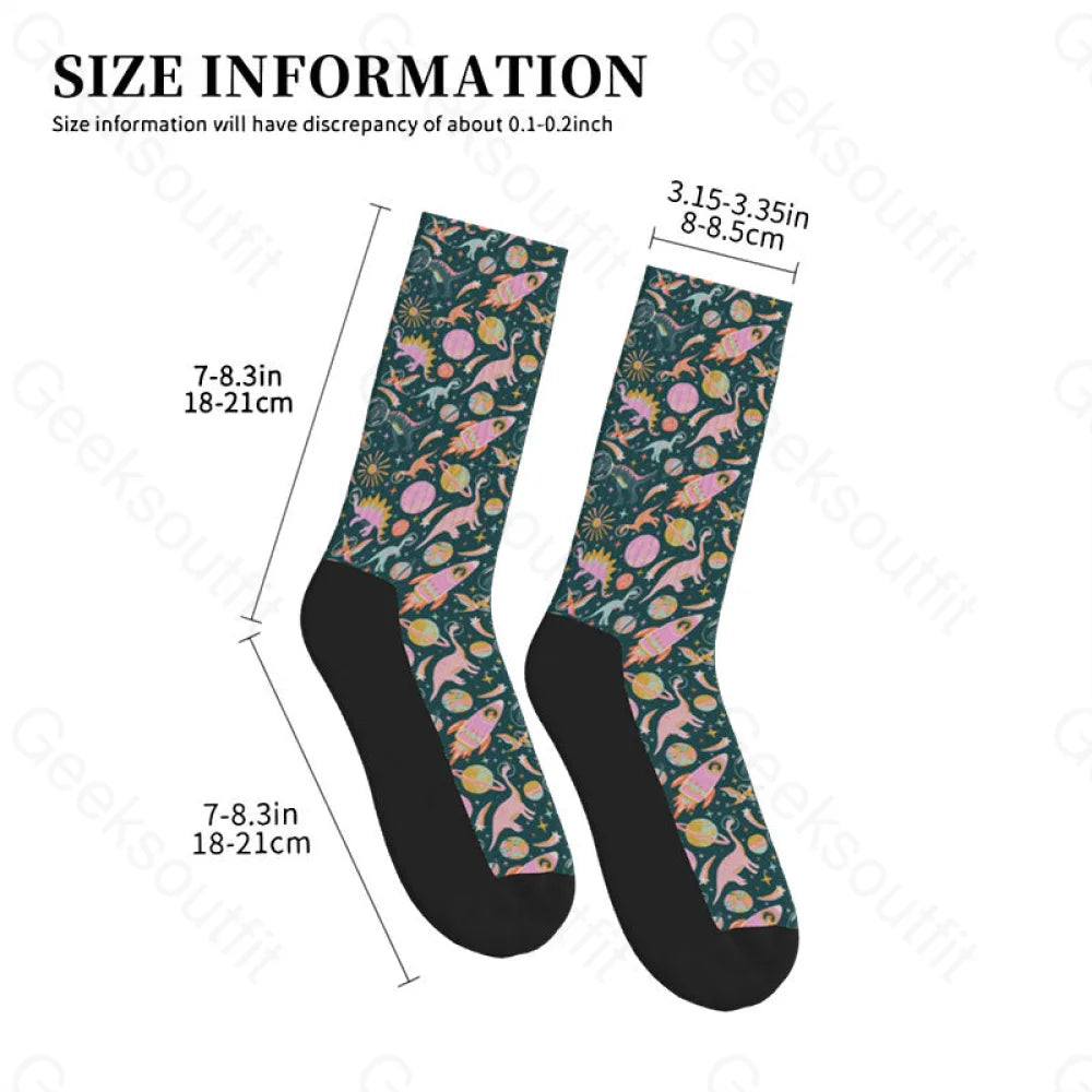 Colorful Dinosaur Planet Men’s Socks