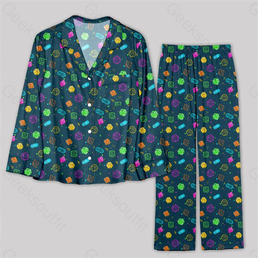 Colorful Dnd Dice Rpg Pajamas Set S / Geekpj0020