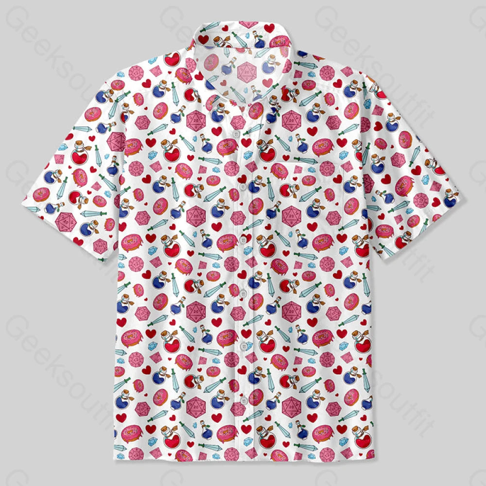 Colorful Donuts Dnd Button Up Pocket Shirt Up / S Bus622 Yc