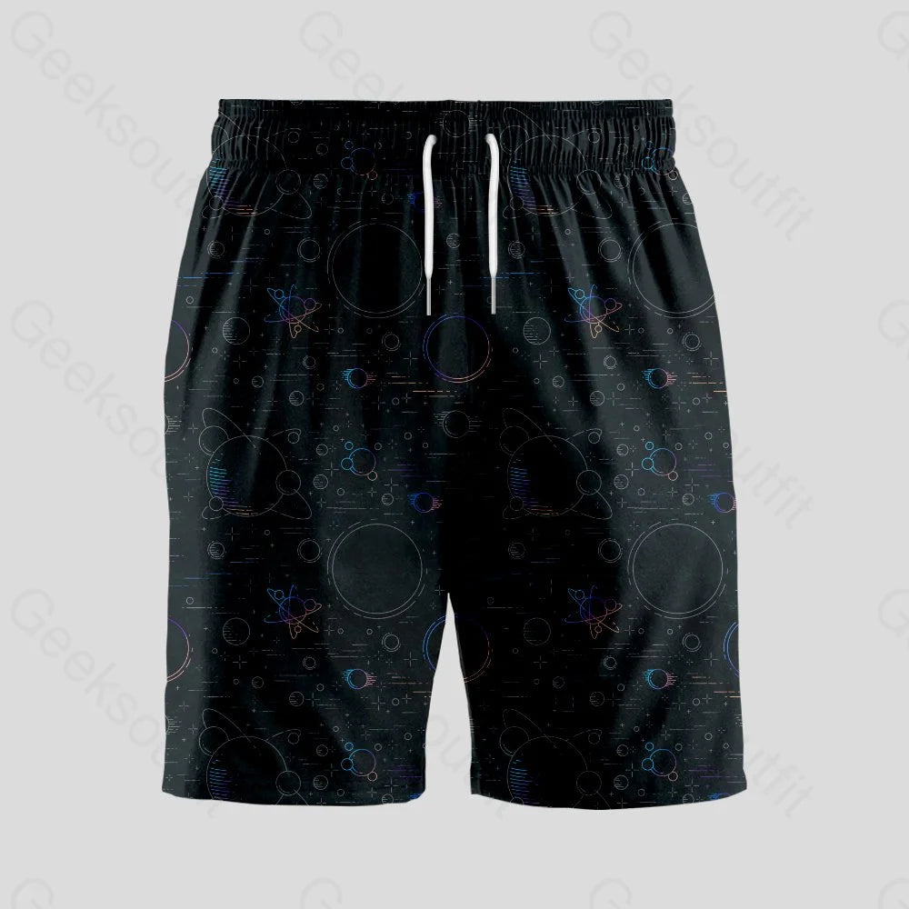 Colorful planet Geeky Drawstring Shorts - Geeksoutfit