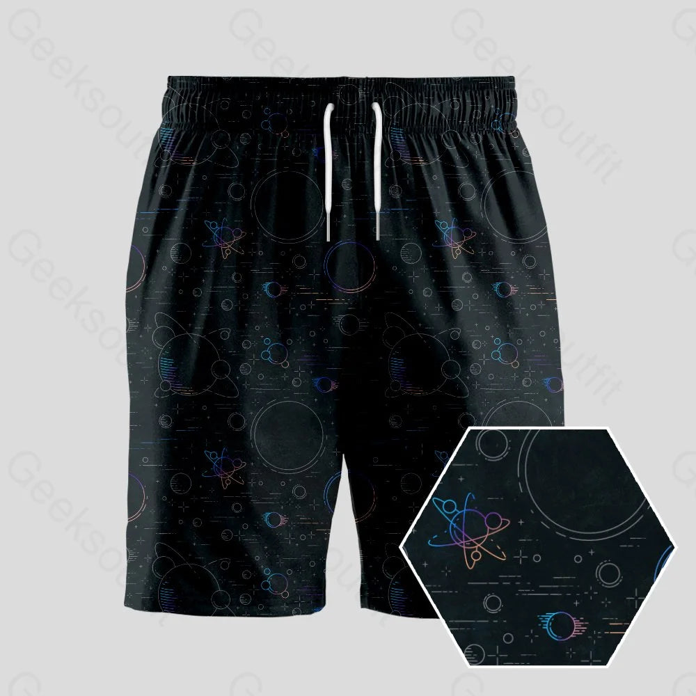 Colorful planet Geeky Drawstring Shorts - Geeksoutfit