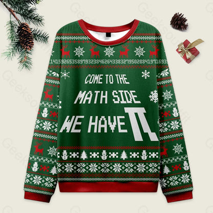 Come To The Math Side We Have Pi Green Ugly Christmas Sweater Men’s Style-S