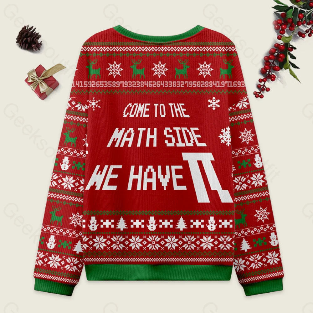 Come To The Math Side We Have Pi Red Ugly Christmas Sweater