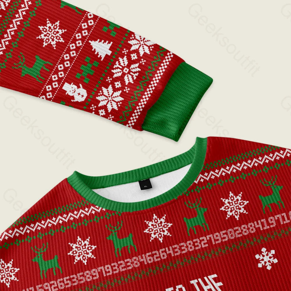 Come To The Math Side We Have Pi Red Ugly Christmas Sweater