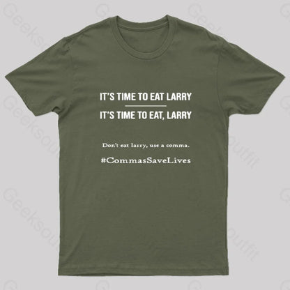 Commas Save Lives T-Shirt Army Green / S