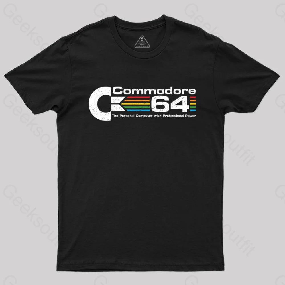 Commodore 64 Nerd T-Shirt Black / S Yc