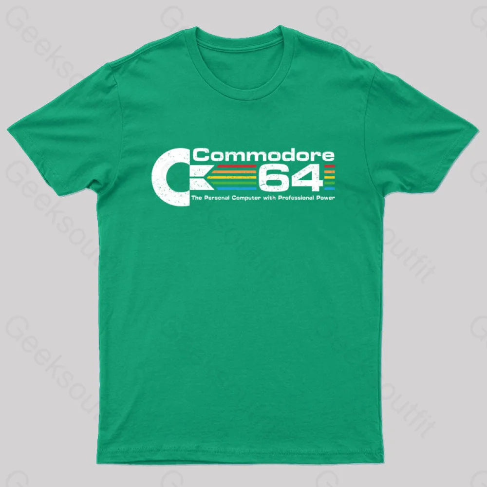 Commodore 64 Nerd T-Shirt Green / S Yc