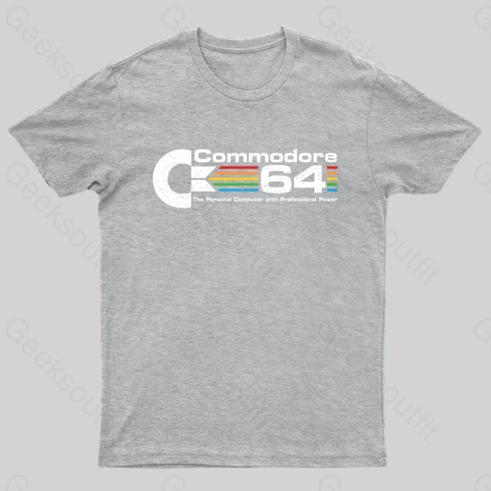 Commodore 64 Nerd T-Shirt Grey / S Yc