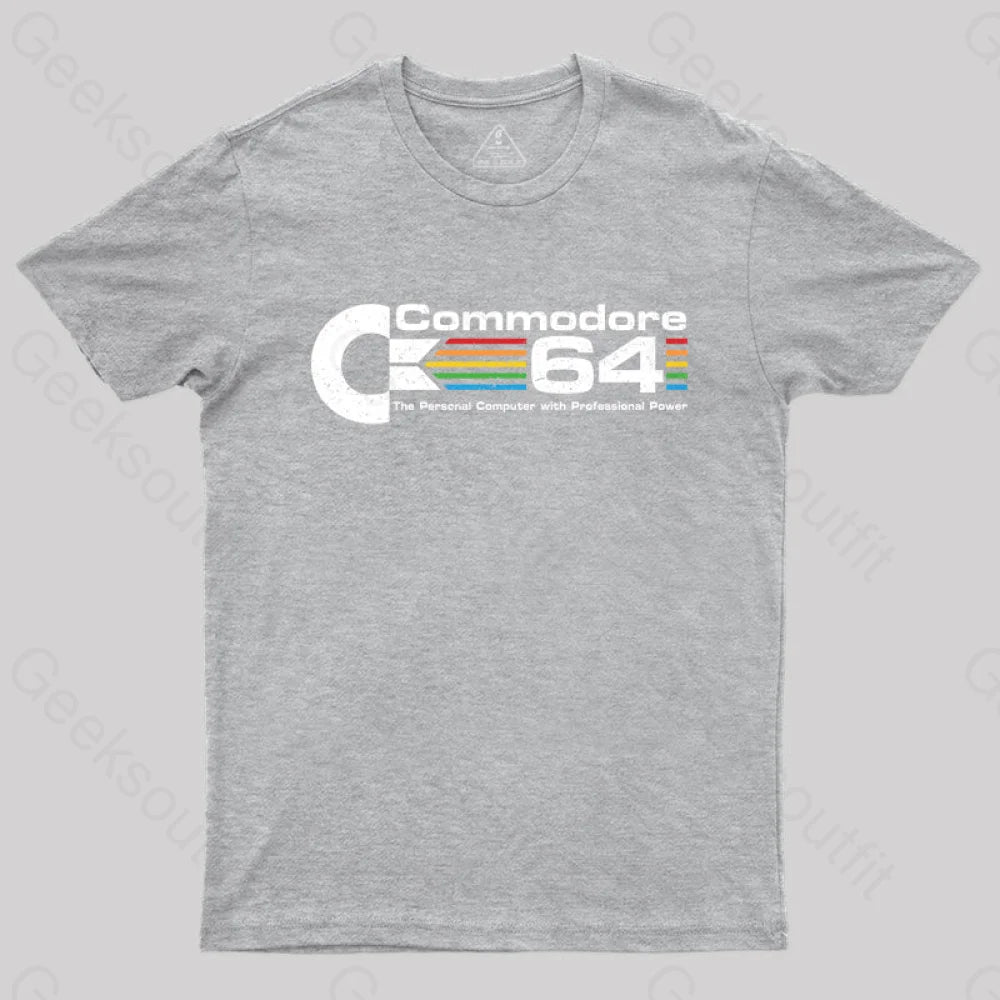 Commodore 64 Nerd T-Shirt Grey / S Yc