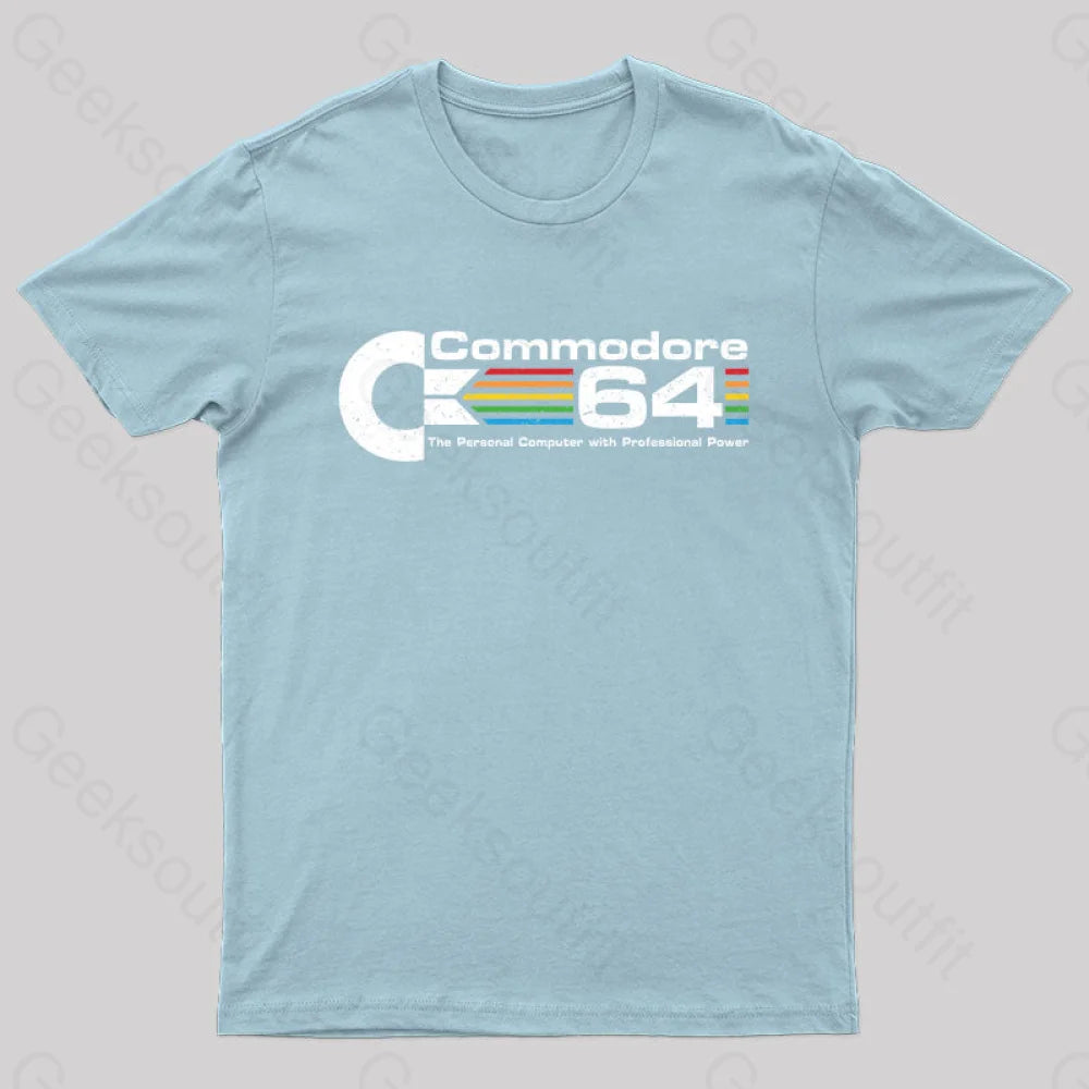 Commodore 64 Nerd T-Shirt Light Blue / S Yc