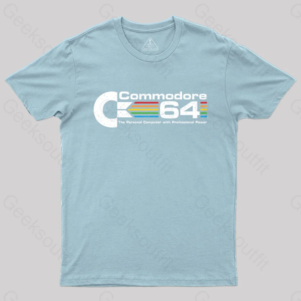 Commodore 64 Nerd T-Shirt Light Blue / S Yc