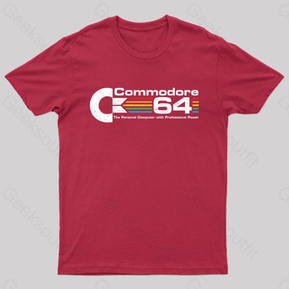 Commodore 64 Nerd T-Shirt Red / S Yc