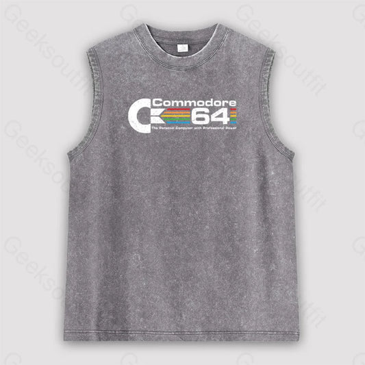 Commodore 64 Unisex Washed Tank Grey / S