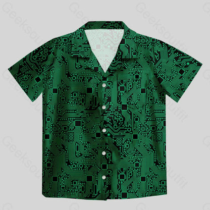 Computer Circuit Board Green Shirt & Short Set