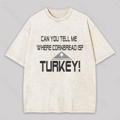 Cornbread? Turkey! Geek Washed T-Shirt Apricot / S