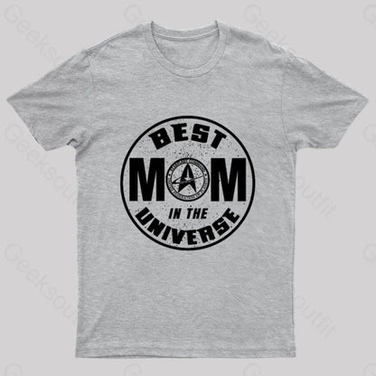 Cosmic Voyage Best Mom In The Universe Geek T-Shirt Grey / S