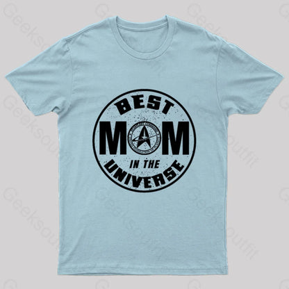 Cosmic Voyage Best Mom In The Universe Geek T-Shirt Light Blue / S