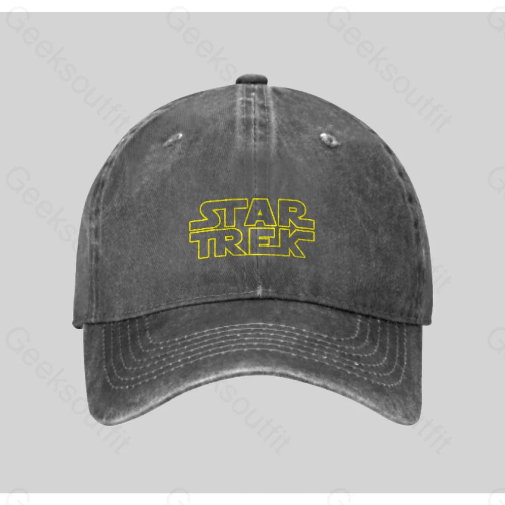 Cosmic Voyage Sw Parody Washed Vintage Baseball Cap Grey