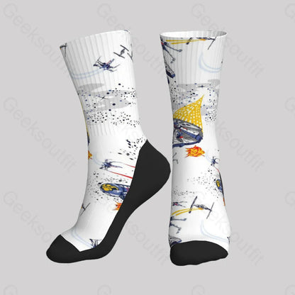 Cosmic War White Men’s Socks