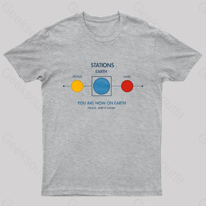 Cosmos Stations Geek T-Shirt Grey / S