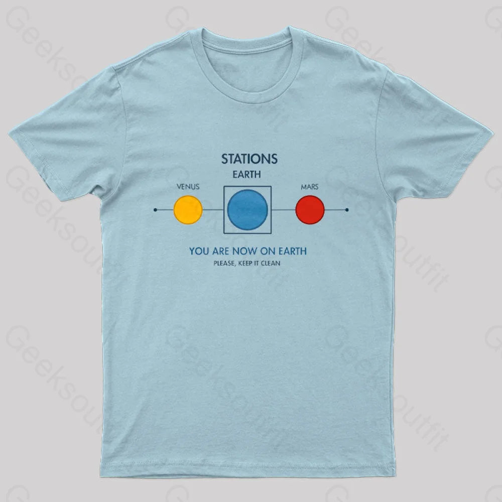 Cosmos Stations Geek T-Shirt Light Blue / S