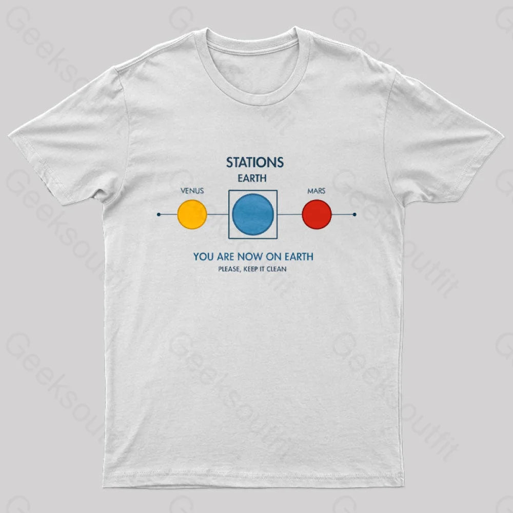 Cosmos Stations Geek T-Shirt White / S