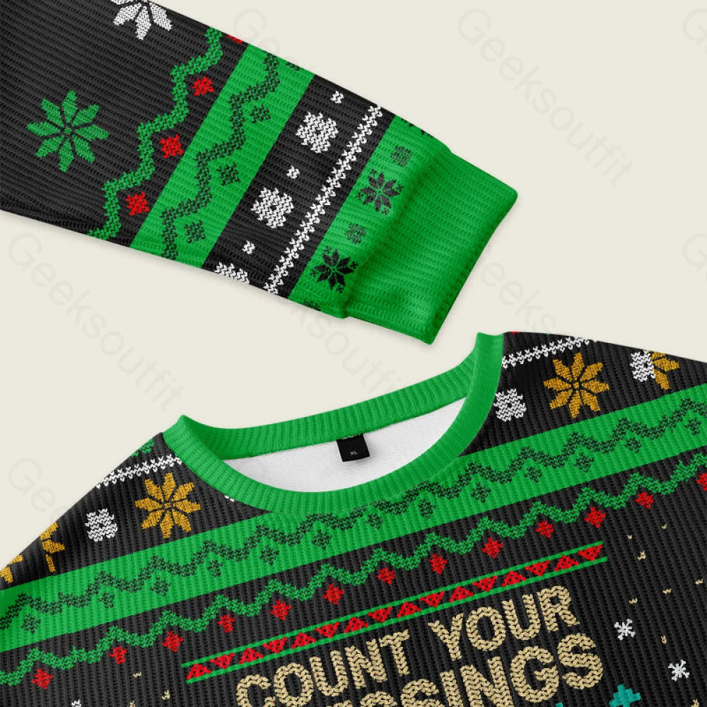 Count Your Blessings Instead Of Meep Ugly Christmas Sweater