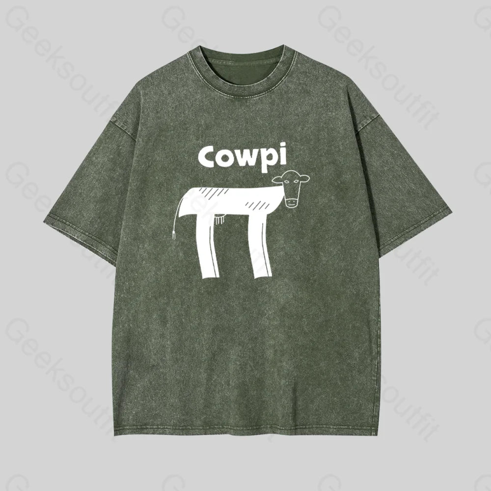 Cowpi Geek Washed T-Shirt Armygreen / S