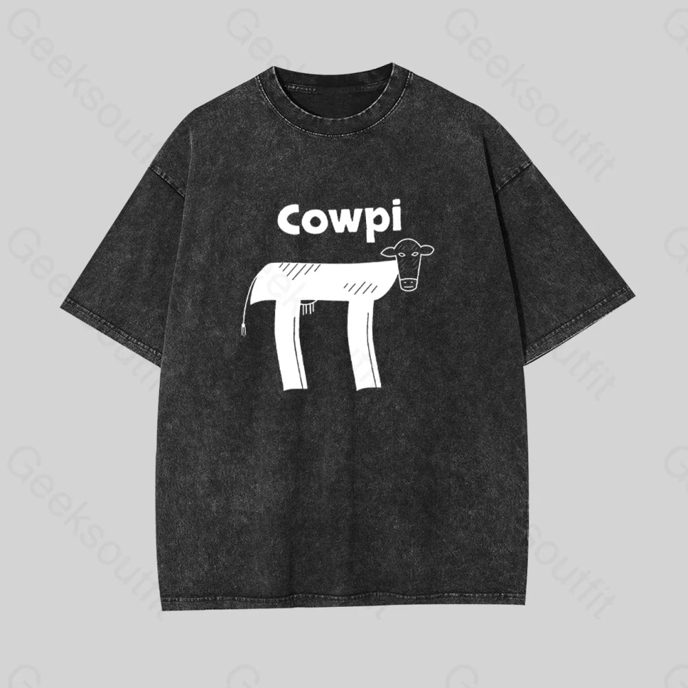 Cowpi Geek Washed T-Shirt Black / S