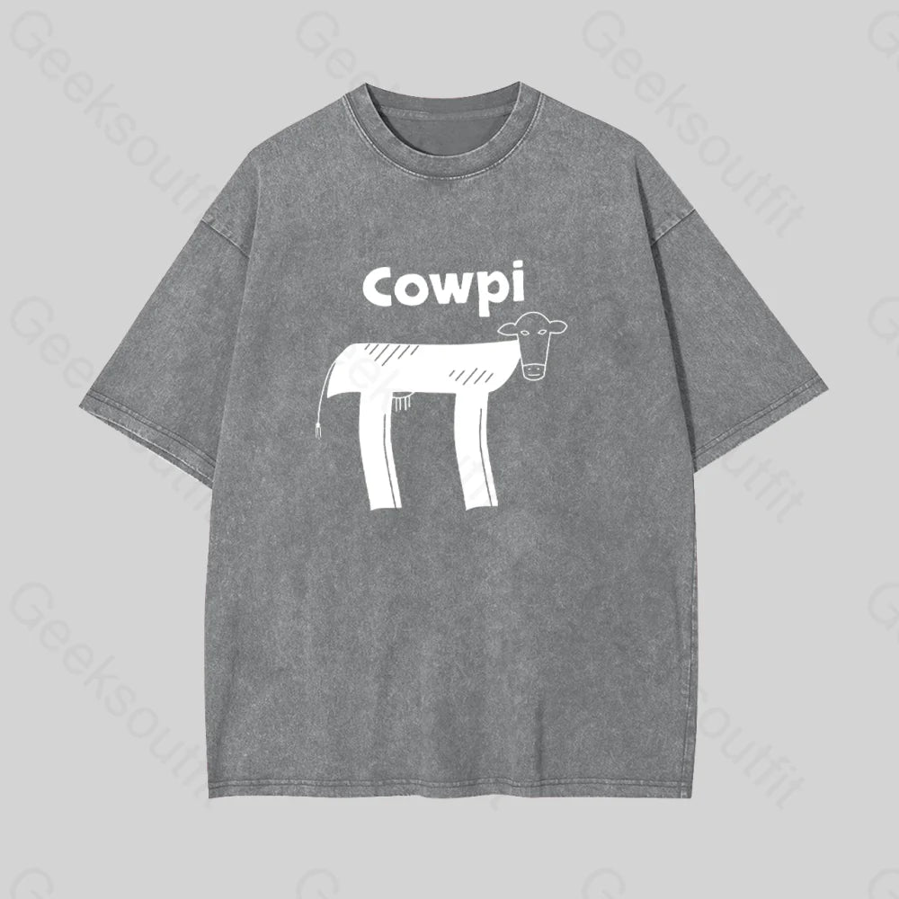 Cowpi Geek Washed T-Shirt Grey / S