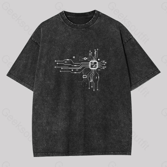 Cpu Heart Washed T-Shirt Black / S