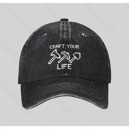 Craft Your Life Washed Vintage Baseball Cap Black