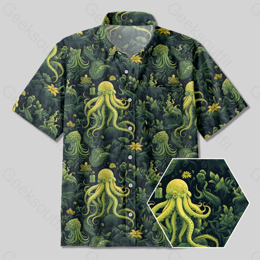 Cthulhu Button Up Pocket Shirt Up / S Bus380 Yc