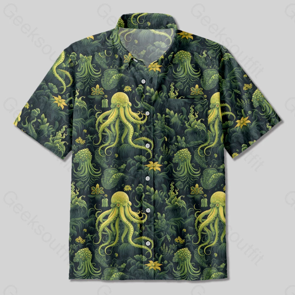 Cthulhu Button Up Pocket Shirt Yc