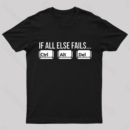 Ctrl Alt Del Nerd T-Shirt Black / S