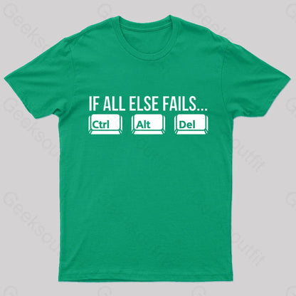 Ctrl Alt Del Nerd T-Shirt Green / S