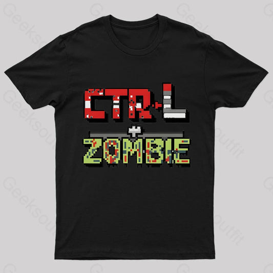 Ctrl + Zombie Geek T-Shirt Black / S