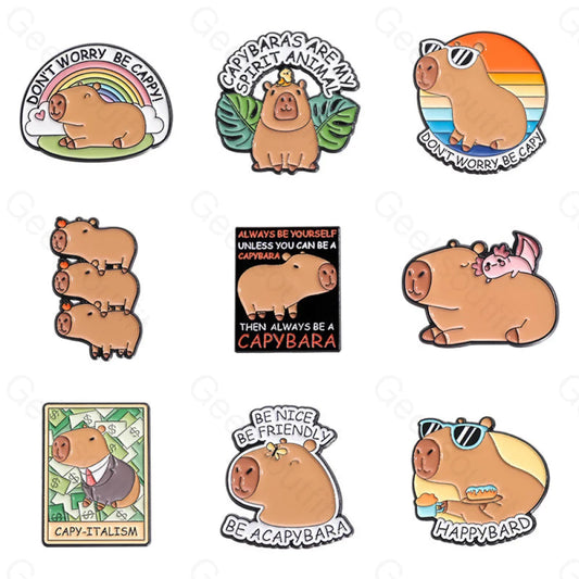 Cute Water Dolphin Capybara Pins