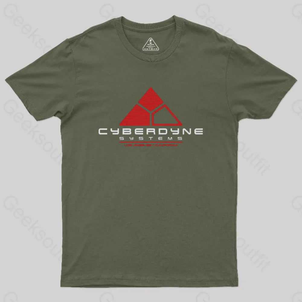 Cyberdyne Systems Nerd T-Shirt Army Green / S