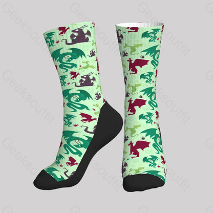 D&D Dragons Pistachio Green Men’s Socks