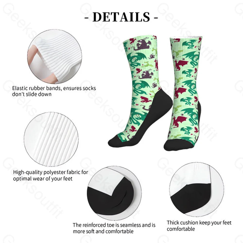 D&D Dragons Pistachio Green Men’s Socks