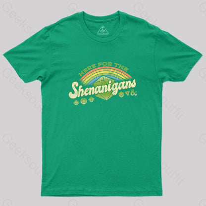 D&D Here For The Shenanigans T-Shirt Green / S