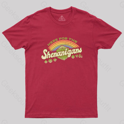 D&D Here For The Shenanigans T-Shirt Red / S